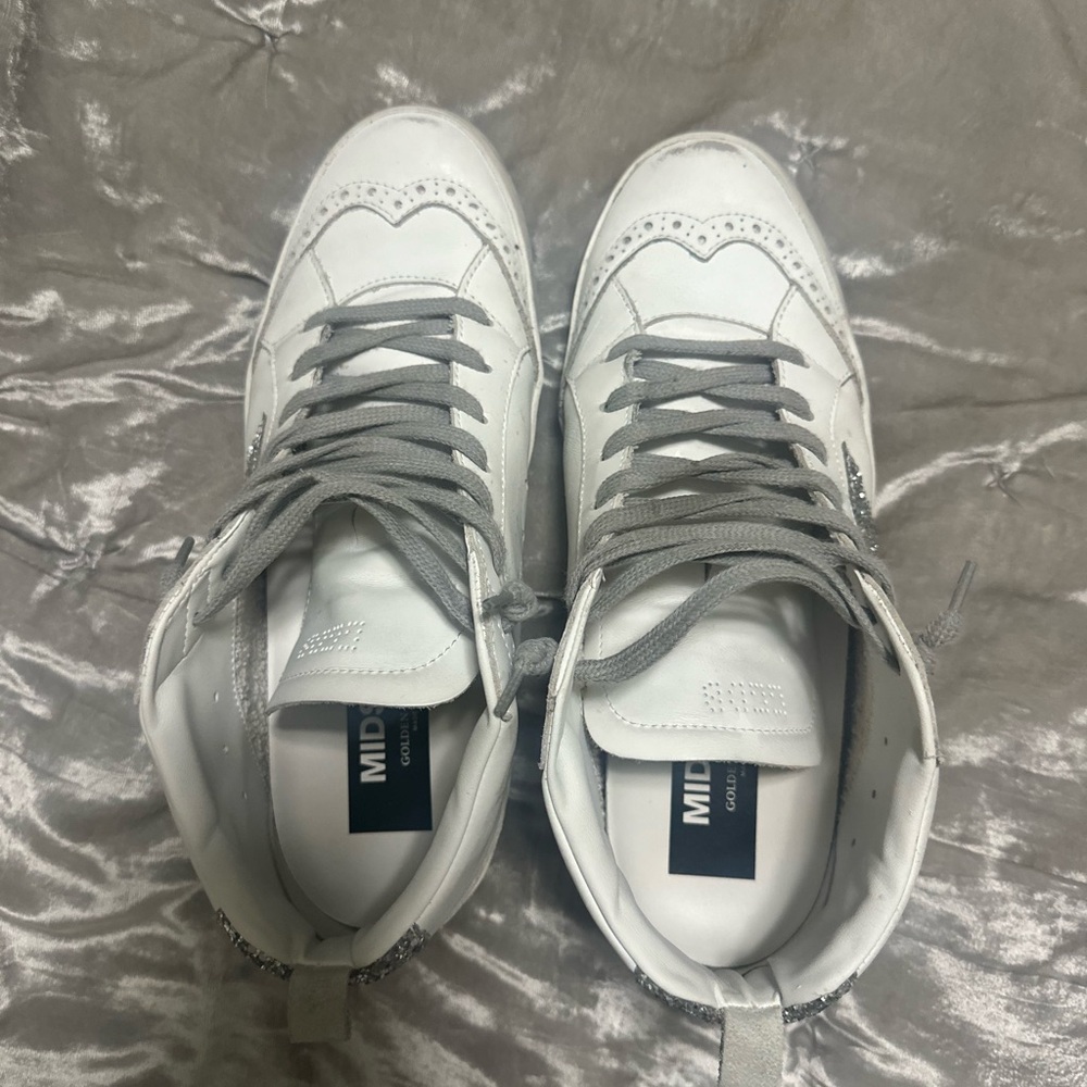 Golden Goose White and Gray Sneakers Minimalist Design